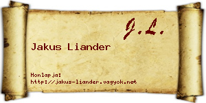 Jakus Liander névjegykártya